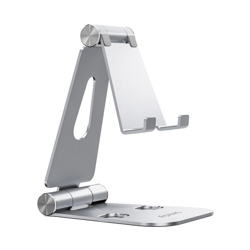 Aisens - soporte de sobremesa tama?o xl ajustable (2 pivotes) para movil / tablet, plata