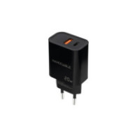 Nanocable cargador usb-c/pd + usb-a/qc 20w negro