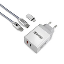 Subblim cargador smart charger pd25w+qc3.0+c to c/lightning cable w