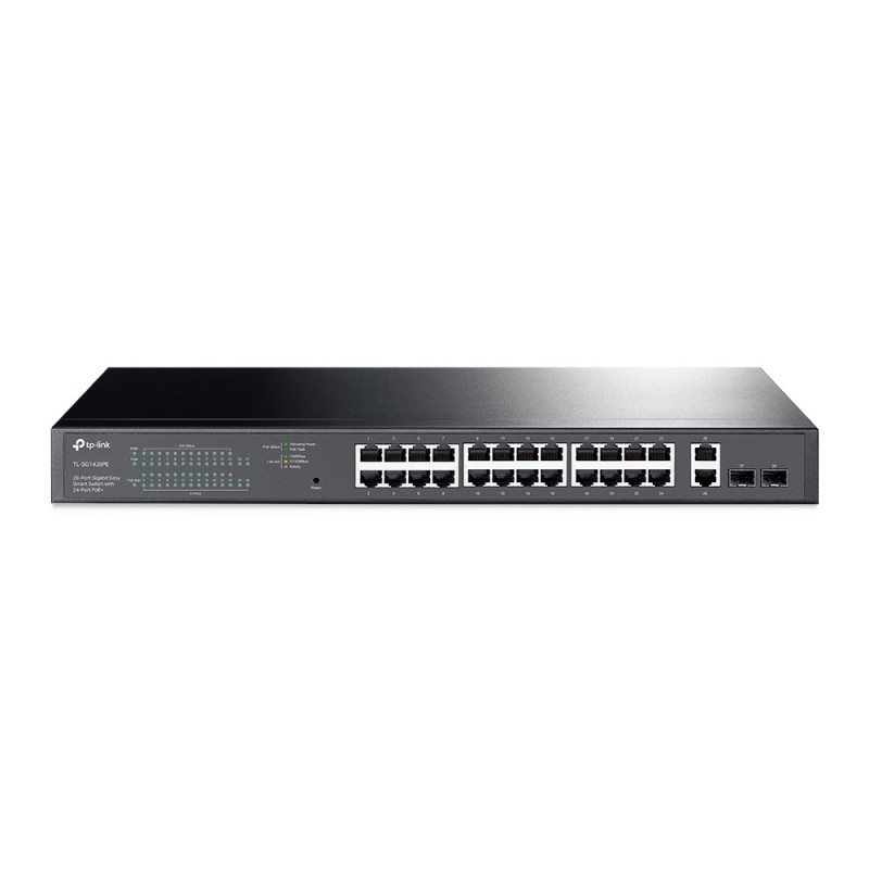 Tp-link 28-port gigabit easy smart switch with 24-port poe+