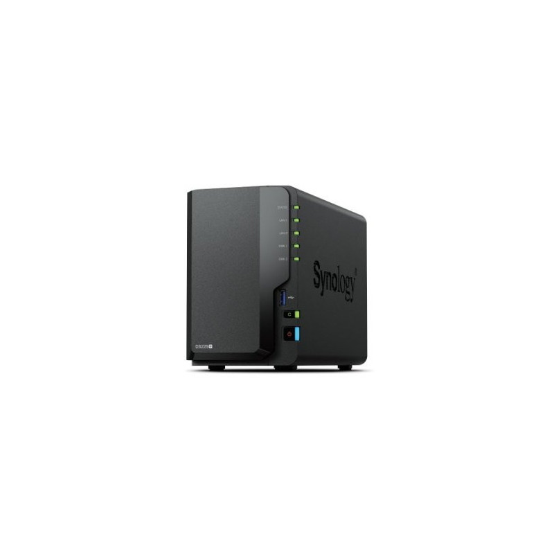 Servidor nas synology ds225+ 2 bahias raid 0,1 jbod - 2gb ram