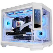 Caja microatx mars gaming mc3tcorelcdmw gpu max 315mm lcd cristal templado color blanco.