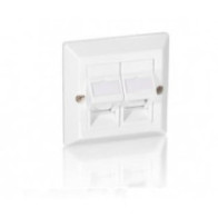 Placa frontal universal equip roseta keyston 2 puertos 45? 760301