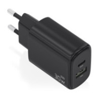 Aisens - cargador gan 30w, 1xusb-c pd3.0 qc4.0, 1xusb-a qc3.0, negro
