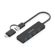 Aisens - hub usb 3.1 usb-c usb-a, usb-c/m+usb-a/m-4xtipo a/h, negro, 15cm