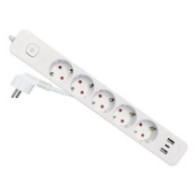 Regleta alimentacion equip 245555 5 tomas schuko 2xusb-a 1xusb-c color blanco