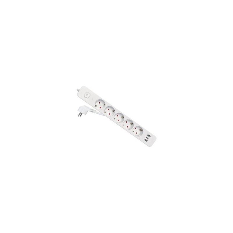 Regleta alimentacion equip 245555 5 tomas schuko 2xusb-a 1xusb-c color blanco