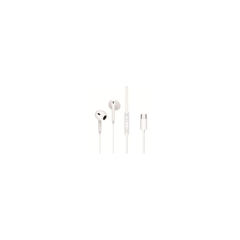 Auricular intrauditivo usb-c conceptronic brendan02w 1.2m microfono controles color blanco