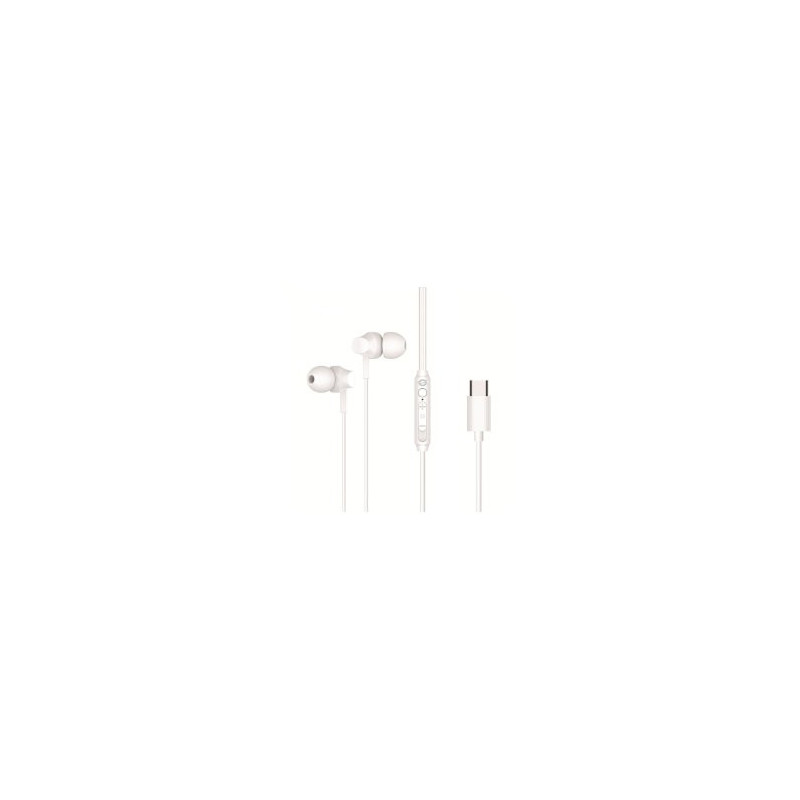 Auricular intrauditivo usb-c conceptronic brendan03w 1.2m microfono controles color blanco