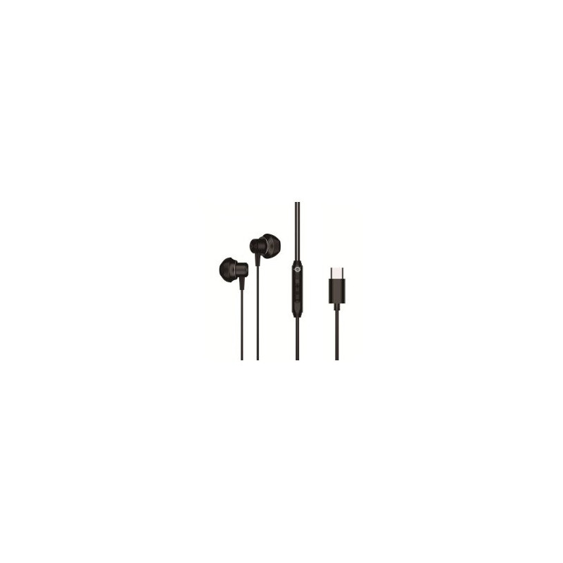 Auricular intrauditivo usb-c conceptronic brendan04b 1.2m microfono controles color negro