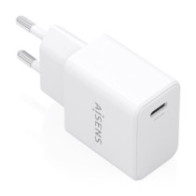 Aisens - cargador gan usb-c pd3.0 1xusb-c 20w, blanco