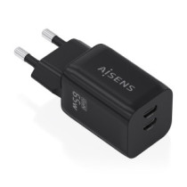 Aisens - cargador gan 65w, 2xusb-c pd3.0 qc4.0, negro