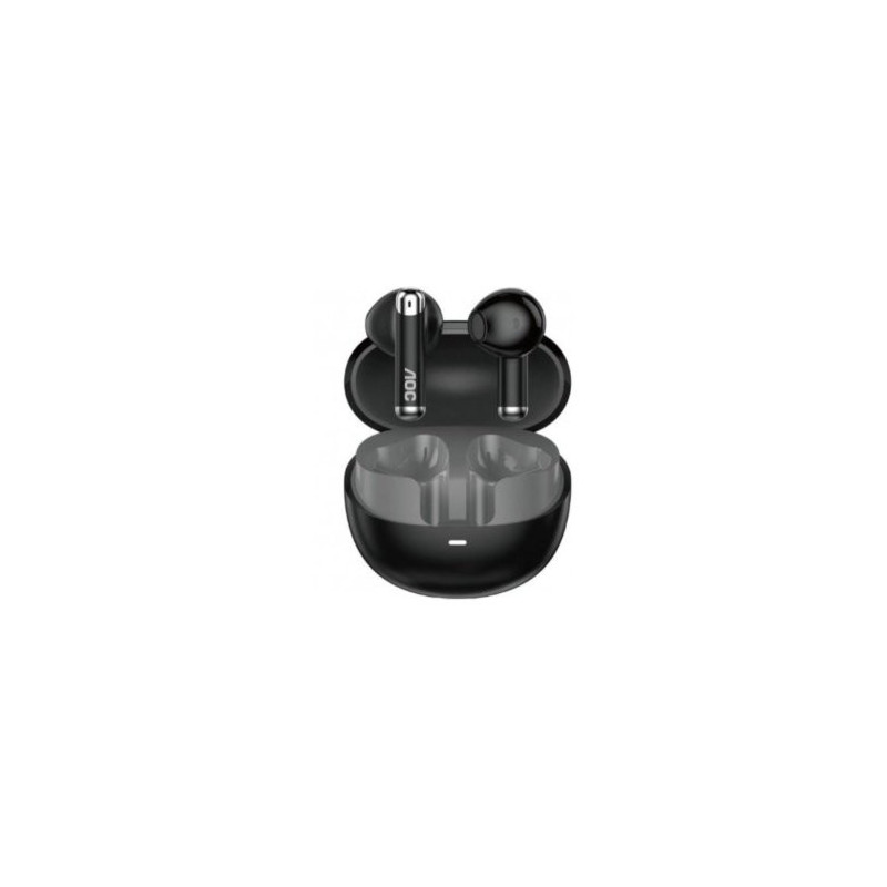 Auricular intrauditivo bluetooth aoc act2504bk tws anc mic negro reproduccion 28h carga usb-c tactil