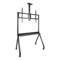 Soporte de suelo con ruedas tooq fs20208m-b para pantalla 55-100\ max 120kg doble bandeja ajustable"