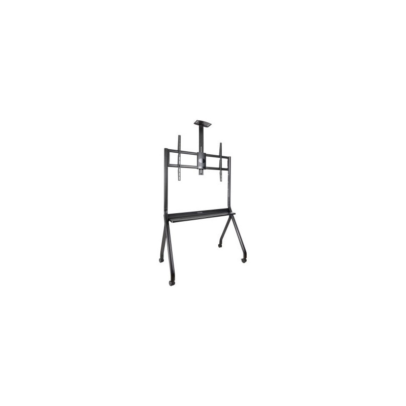 Soporte de suelo con ruedas tooq fs20208m-b para pantalla 55-100\ max 120kg doble bandeja ajustable"