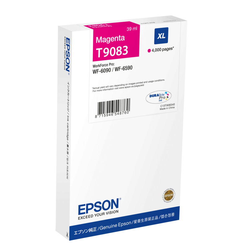 Tinta original epson t9083 xl magenta c13t908340 39ml