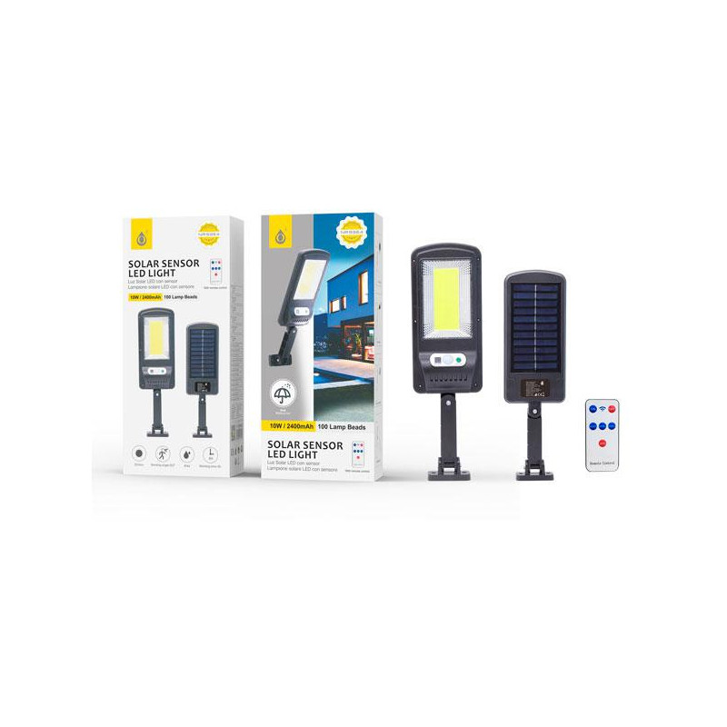 Lampara solar Led 10W NR9364 / 100 luces para exterior / 3-5m / 120º / Negro / Incluye Mando / 2903642 / One+