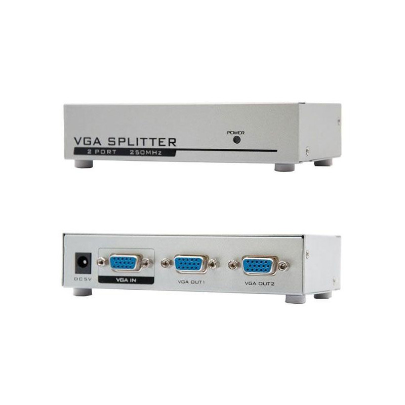 Splitter VGA 2 monitores x 1 pc con alimentacion / Nanocable / 10.25.0002