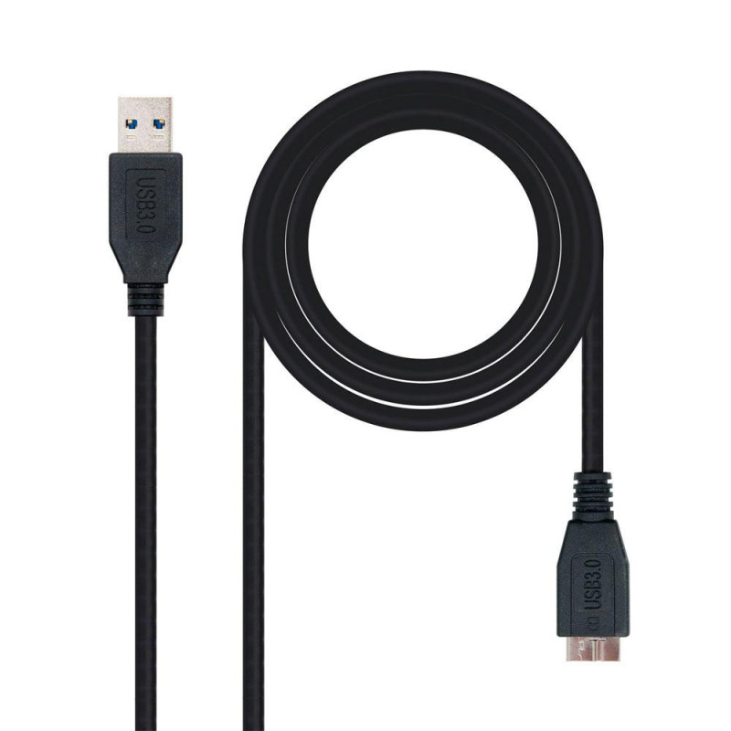 Cable USB 3.0 a Micro USB 3.0 Tipo B  M/M / 2m / Nanocable 10.01.1102-bk