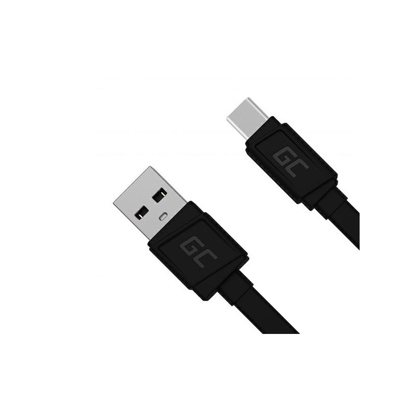 Cable datos USB 2.0 a Type-C 0.25m GREENCELL QC 3.0 KABGC03
