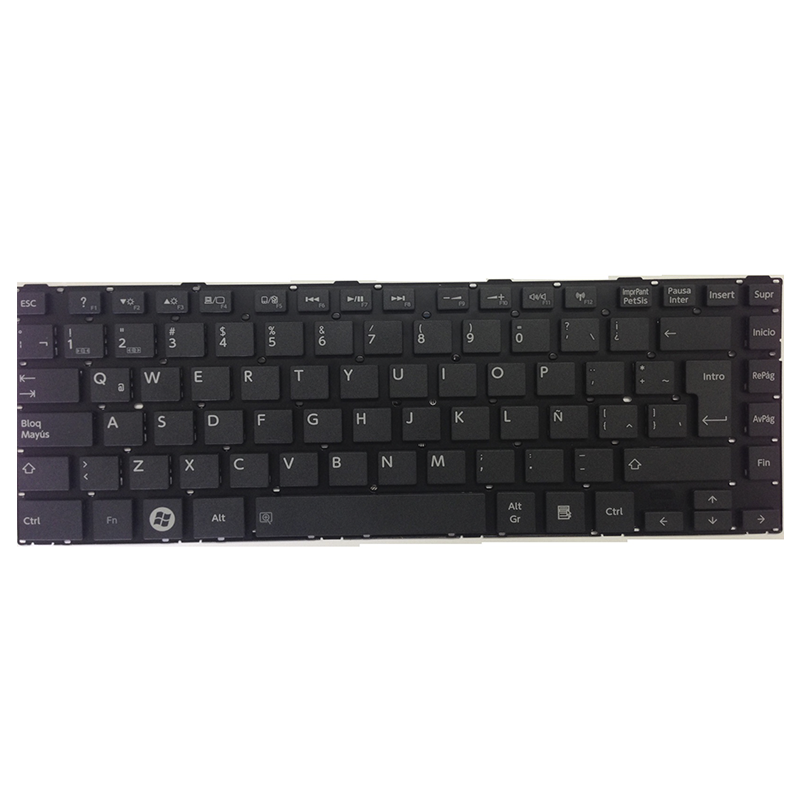Teclado compatible para portátil TOSHIBA Satellite L800 / L830 / L840 Negro / Sin marco