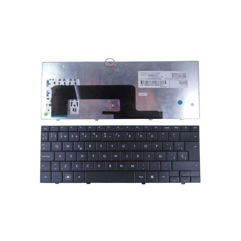 Teclado compatible para portátil HP Mini 700 / Mini 1000/ 1100 / 1010 / 1030  negro