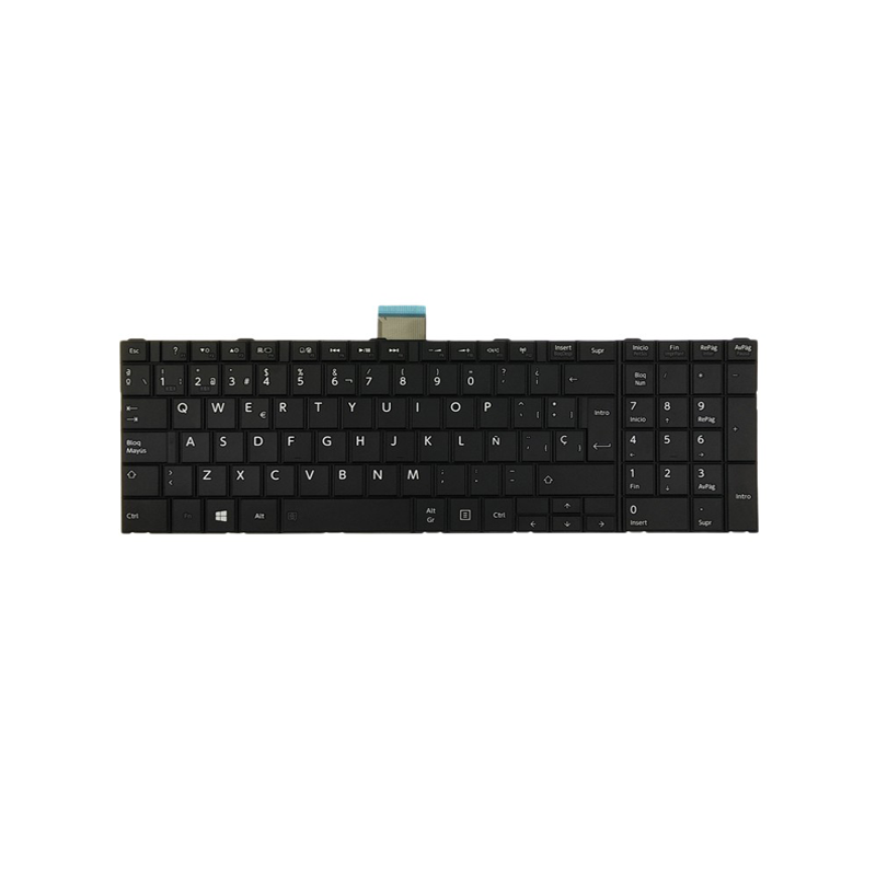 Teclado compatible para portátil TOSHIBA c850 / c855 / c870 / l850 / l855 Negro sin marco