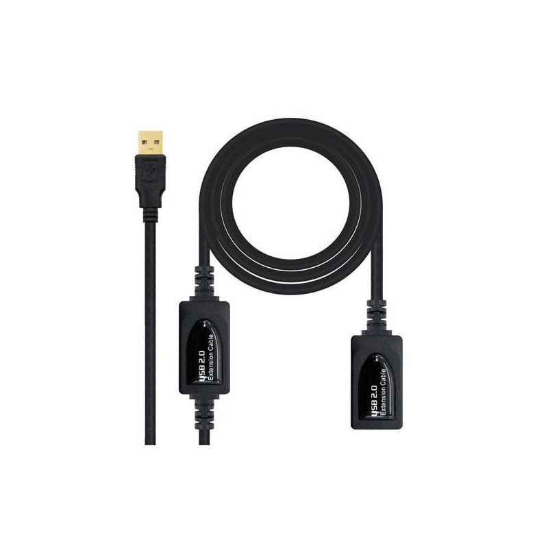 Cable USB amplificador activo USB 2.0 M/H 15 metros / Nanocable 10.01.0213