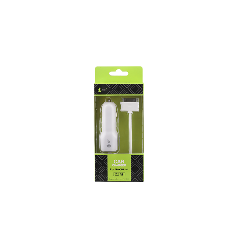 Cargador de coche-mechero con cable iPhone 4  / 5w / Blanco / Ca501/ One+