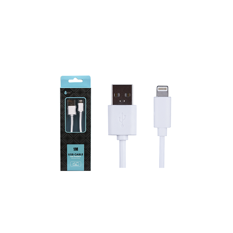 Cable datos USB 2.0 a Lightning IPhone 5-14 / 1m / 3.4a / AA101 / Blanco / One+