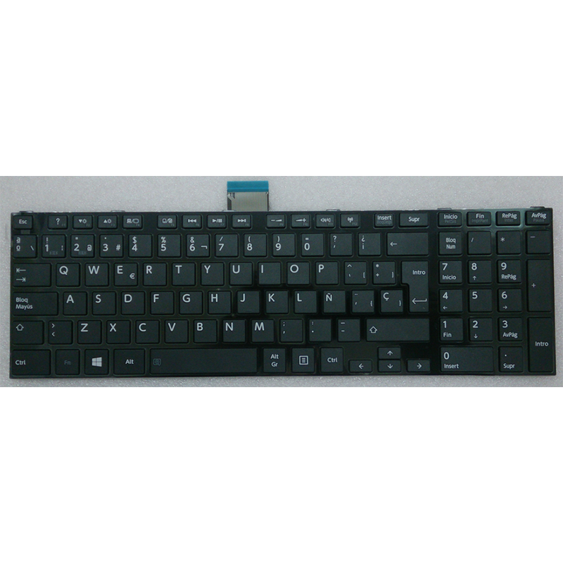 Teclado compatible para portátil TOSHIBA Satellite c50/ c50d/ c55/ c55d negro con marco