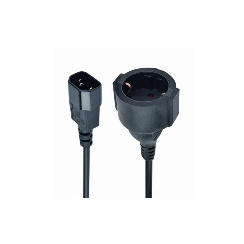 Cable adaptador de alimentacion (C14 macho a Schuko hembra ) / 16a / 15cm / PC-SFC14M-01