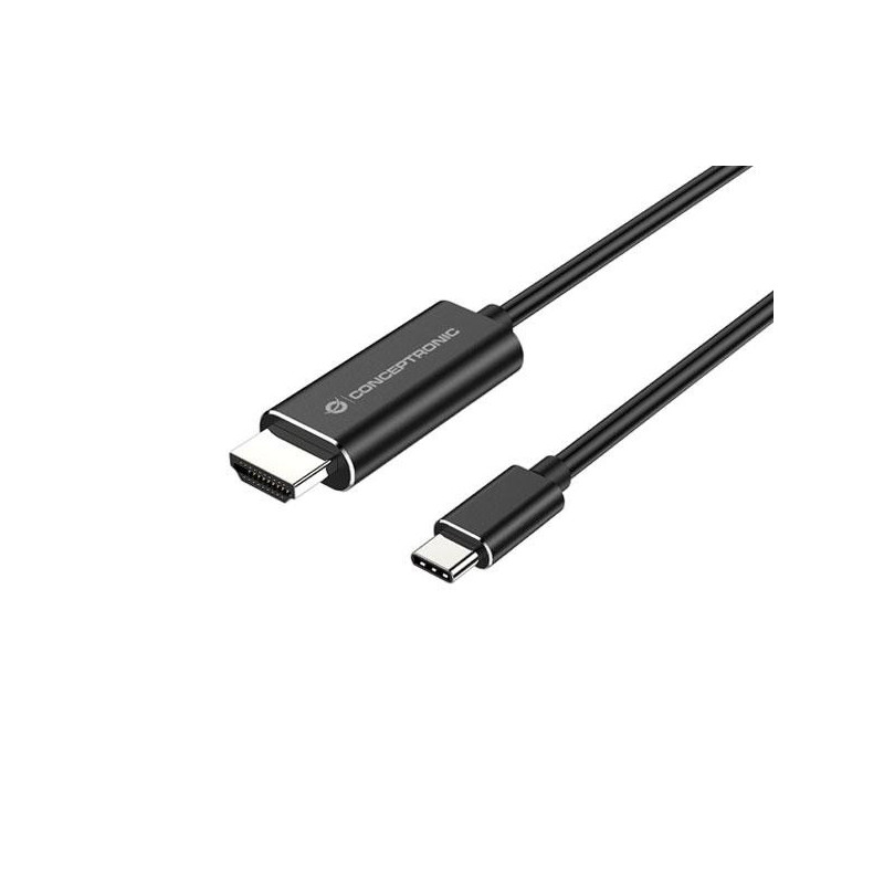 Cable de Video Type-c Macho a Hdmi Macho / 2 Metros / 4K / Negro / Conceptronic ABBY04B
