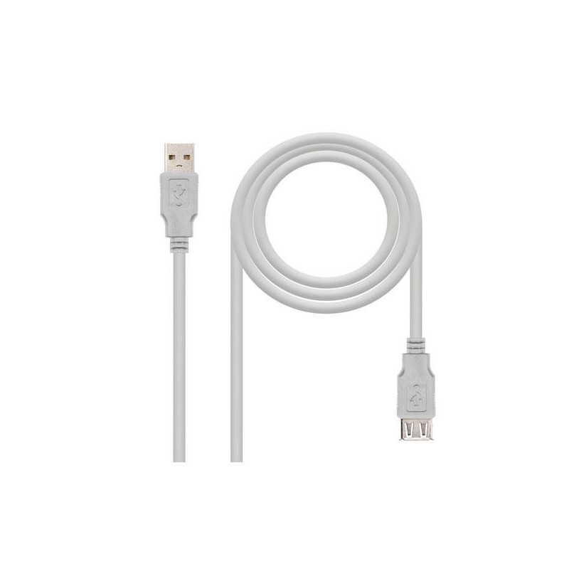 Cable prolongador USB 2.0  M/H  3m  Beige 10.01.0204