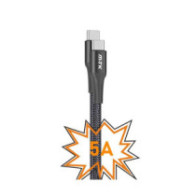 Cable datos Type-C M/M / 1m / 5a / Pd 25w max / Trenzado / TB1236 / Negro / Mtk