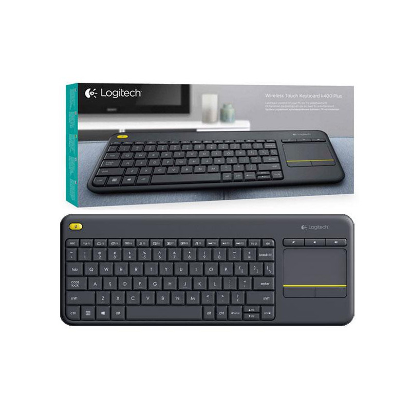 Teclado + Touchpad Inalambrico Logitech K400 Plus Negro / Tv
