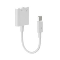 Cable adaptador de audio 2 en 1 Type-c audio + Type-c carga / 2.4a / Nb1248 / Blanco