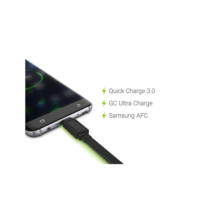 Cable USB a micro USB 0.25m negro GREENCELL KABGC01 DESCATALOGADO