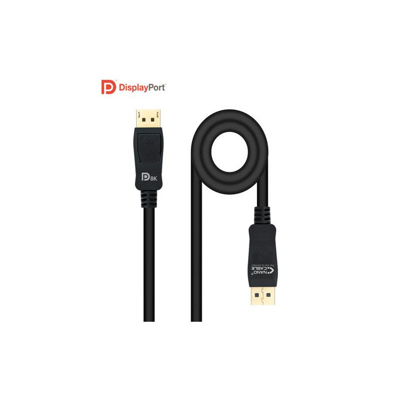 Cable Displayport a Displayport 1.4 M/M Certificado 8K / HDR / 1 metro / Nanocable 10.15.2501