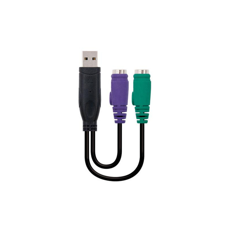 Cable adaptador USB a 2x PS/2  M/H-H  15cm / Nanocable  10.03.0101