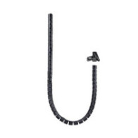 Organizador de cables Flexible en espiral + Pinza 25mm / 1m / Negro /  10.36.0001-bk