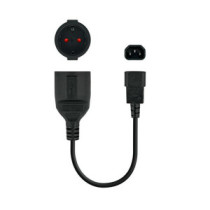 Cable adaptador C14 macho a Cee7 schuko hembra 25cm / C-10.22.0901