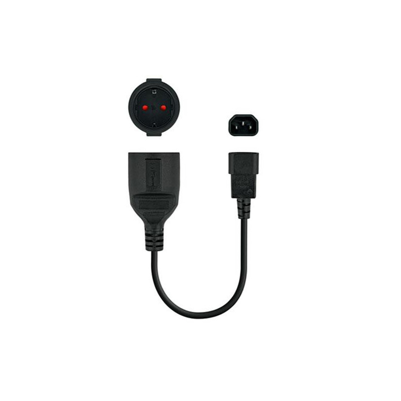 Cable adaptador C14 macho a Cee7 schuko hembra 25cm / C-10.22.0901