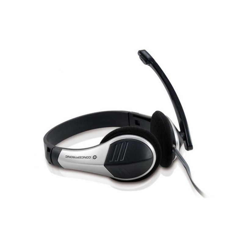 Auriculares con Microfono Conceptronic Polona / estereo / Jack 3.5mm / VoIp / negro - plata / CCHATSTAR2