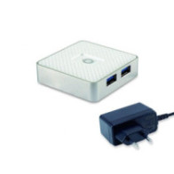 Hub 4 puertos Usb 3.0 Conceptronic HUBBIES03W / Alimentado (Incluye Cargador) /  Blanco