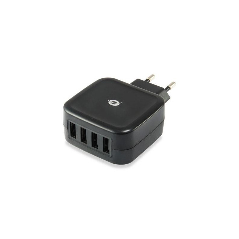 Cargador de red Usb x4 / 25w / Negro / Althea / Conceptronic / ALTHEA04B