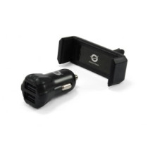 Kit Cargador coche Conceptronic Cusbcar2akit 12-24v + Soporte Airvent / 2XUsb / 5v 2a