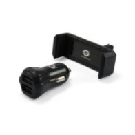 Kit Cargador coche Conceptronic Cusbcar2akit 12-24v + Soporte Airvent / 2XUsb / 5v 2a