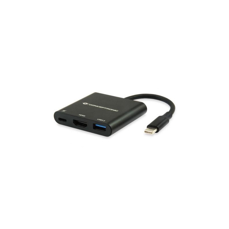 Hub Adaptador 3 en 1 Conceptronic  / Type-c a Hdmi  / Type-c Pd / Usb 3.0 / DONN01B