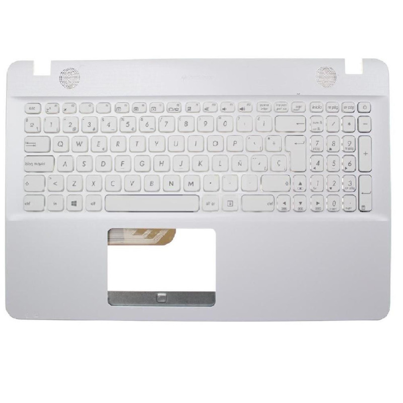 Top case + Teclado compatible para portátil ASUS K541UA Blanco